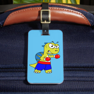 Illustration eines Spinosaurus-Boxens. Gepäckanhänger