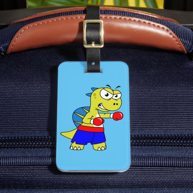 Illustration eines Spinosaurus-Boxens. Gepäckanhänger (Vorderseite Insitu 2)