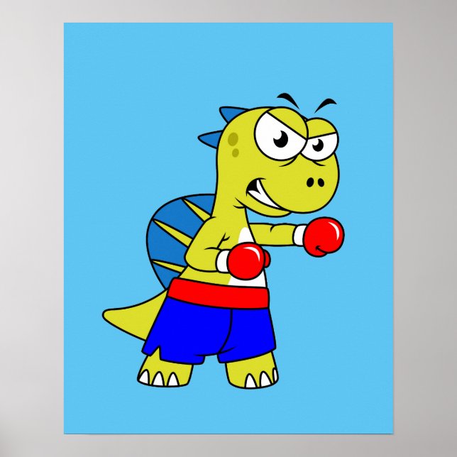 Illustration eines Spinosaurus-Boxens. Poster (Vorne)