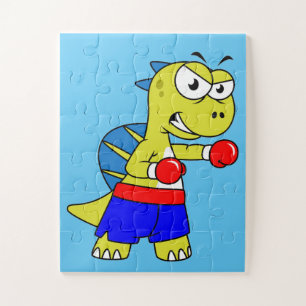 Illustration eines Spinosaurus-Boxens. Puzzle