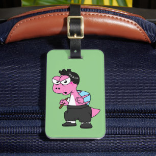 Illustration eines Spinosaurus-Bruce-Lees. Gepäckanhänger