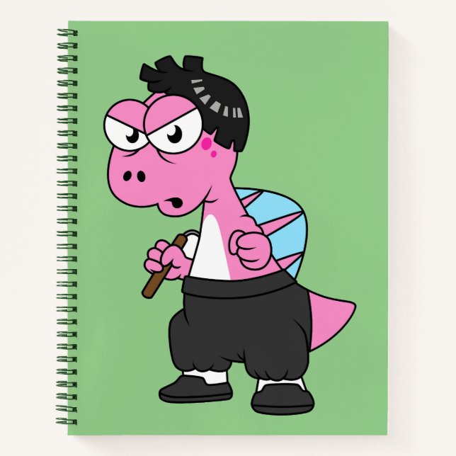 Illustration eines Spinosaurus-Bruce-Lees. Notizbuch (Vorderseite)