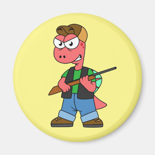 Illustration eines Spinosaurus-Jägers mit Schusswa Magnet