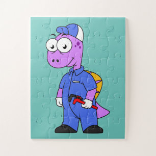 Illustration eines Spinosaurus-Klempners. Puzzle