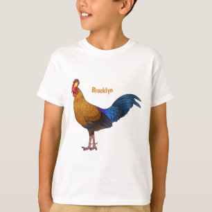 Illustration eines Sri-Lanka-Waldfhuhns im Cartoon T-Shirt