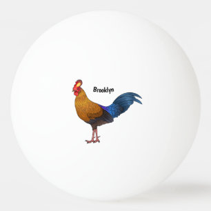 Illustration eines Sri-Lanka-Waldhuhns im Cartoon- Tischtennisball