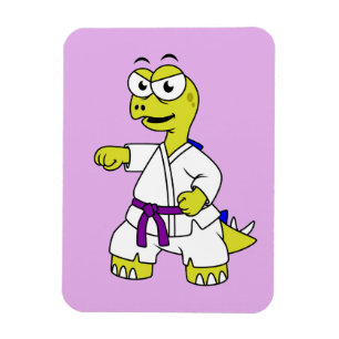 Illustration eines Stegosaurus, der Karate praktiz Magnet
