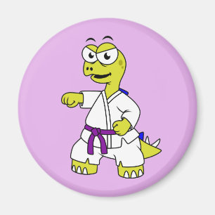 Illustration eines Stegosaurus, der Karate praktiz Magnet