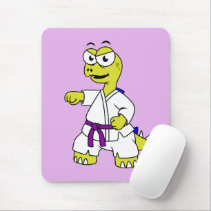 Illustration eines Stegosaurus, der Karate praktiz Mousepad