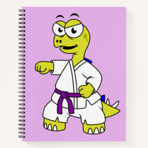 Illustration eines Stegosaurus, der Karate praktiz Notizbuch