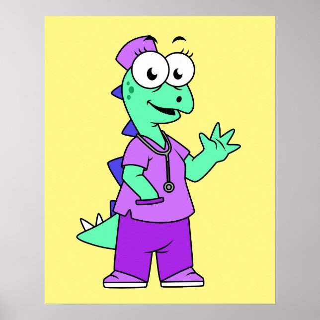 Illustration eines Stegosaurus-Krankenschwesters. Poster (Vorne)