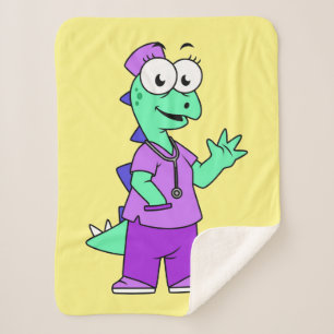 Illustration eines Stegosaurus-Krankenschwesters. Sherpadecke