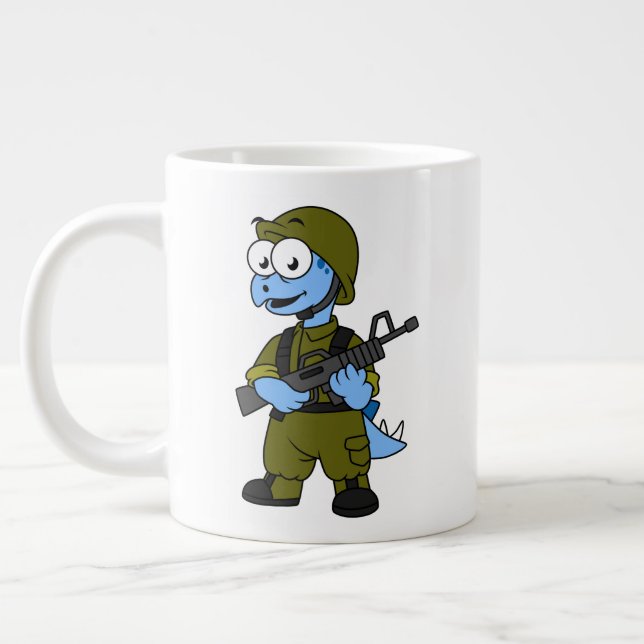 Illustration eines Stegosaurus Soldiers. Jumbo-Tasse (Links)
