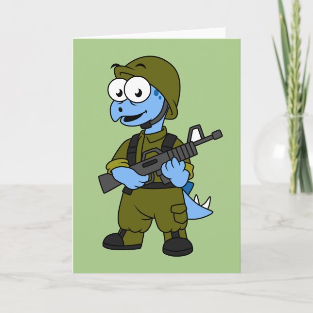 Illustration eines Stegosaurus Soldiers. Karte (Vorderseite)