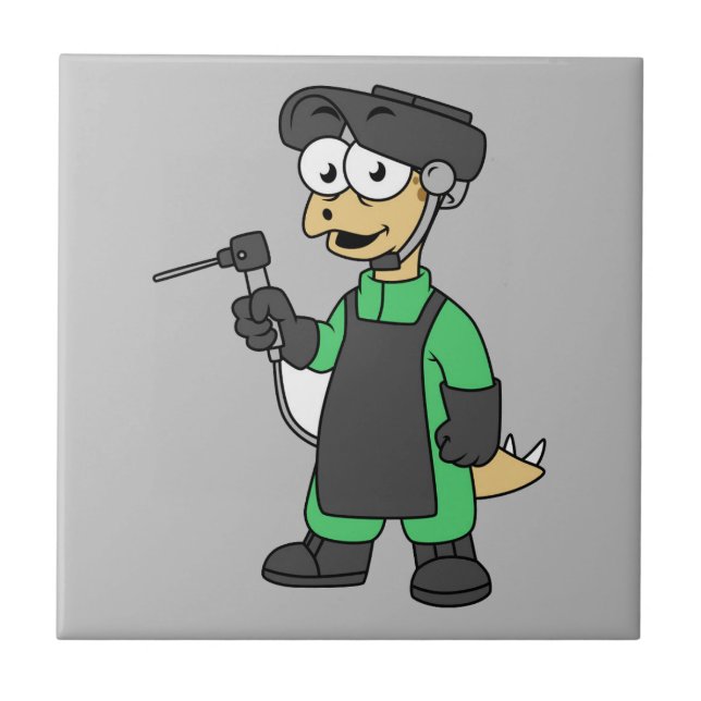 Illustration eines Stegosaurus Welders. Fliese (Vorderseite)