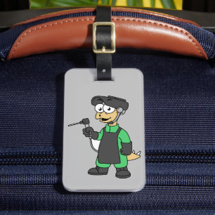 Illustration eines Stegosaurus Welders. Gepäckanhänger