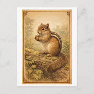 Illustration eines Streifenhörnchens im Vintage-St Postkarte
