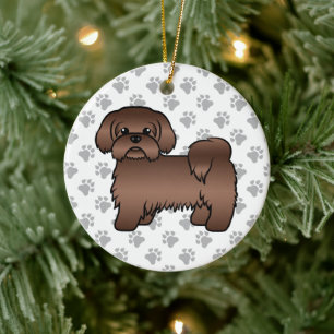 Illustration eines süßen Cartoon-Hundes der Rasse Keramik Ornament
