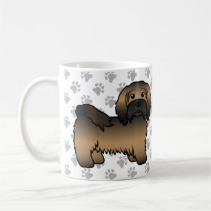 Illustration eines süßen Cartoon-Hundes mit Havane Kaffeetasse