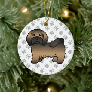 Illustration eines süßen Cartoon-Hundes mit Havane Keramik Ornament