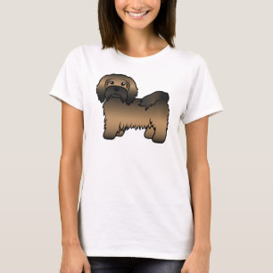 Illustration eines süßen Cartoon-Hundes mit Havane T-Shirt
