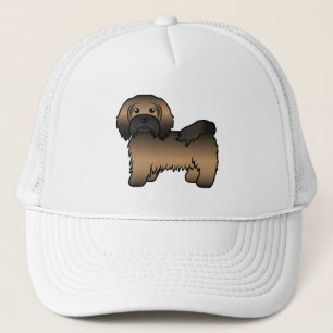 Illustration eines süßen Cartoon-Hundes mit Havane Truckerkappe