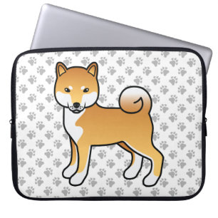 Illustration eines süßen roten Shiba-Inu-Cartoons Laptopschutzhülle