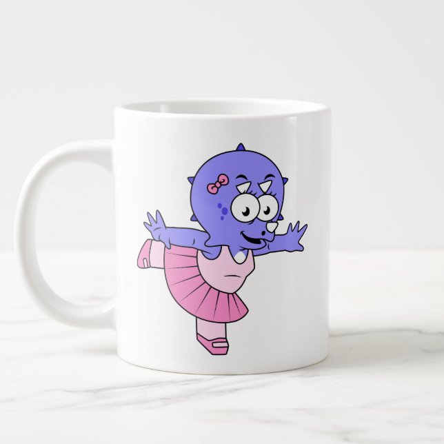 Illustration eines Triceratops Ballet Tänzers. Jumbo-Tasse (Links)