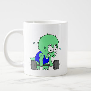 Illustration eines Triceratops, der Gewichte hebt. Jumbo-Tasse