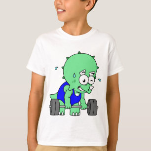 Illustration eines Triceratops, der Gewichte hebt. T-Shirt