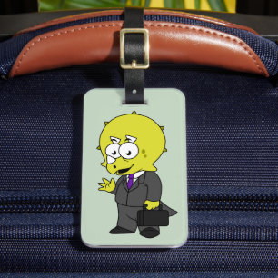 Illustration eines Triceratops Geschäftsmann. Gepäckanhänger