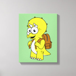 Illustration eines Triceratops mit Backpack. Leinwanddruck