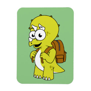 Illustration eines Triceratops mit Backpack. Magnet