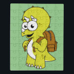 Illustration eines Triceratops mit Backpack. Puzzle<br><div class="desc">Illustration eines Triceratops mit Rucksack.</div>