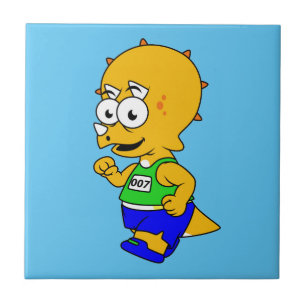 Illustration eines Triceratops Runners. Fliese