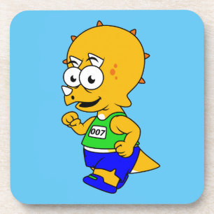 Illustration eines Triceratops Runners. Getränkeuntersetzer