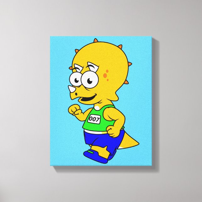 Illustration eines Triceratops Runners. Leinwanddruck (Vorderseite)