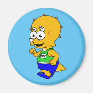 Illustration eines Triceratops Runners. Magnet
