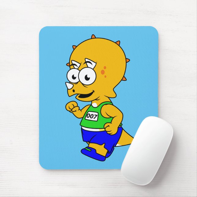 Illustration eines Triceratops Runners. Mousepad (Mit Mouse)