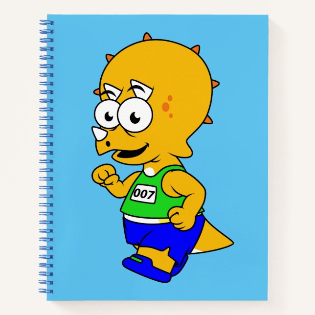 Illustration eines Triceratops Runners. Notizbuch (Vorderseite)