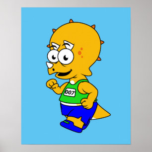 Illustration eines Triceratops Runners. Poster