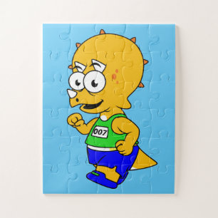 Illustration eines Triceratops Runners. Puzzle