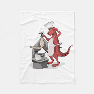 Illustration eines Tyrannosaurus Rex Koch Cooking. Fleecedecke