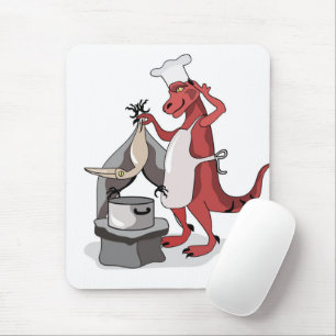 Illustration eines Tyrannosaurus Rex Koch Cooking. Mousepad