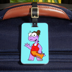 Illustration eines Tyrannosaurus Rex Rettungsschwi Gepäckanhänger