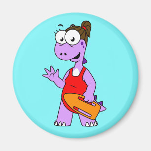 Illustration eines Tyrannosaurus Rex Rettungsschwi Magnet