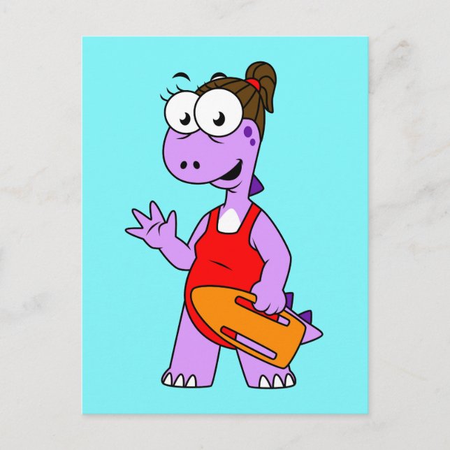 Illustration eines Tyrannosaurus Rex Rettungsschwi Postkarte (Vorderseite)