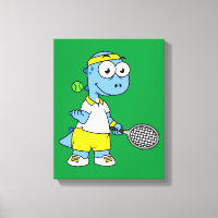 Illustration eines Tyrannosaurus Rex Tennis Player