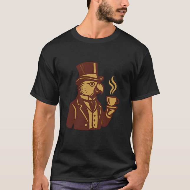 Illustration eines viktorianischen Papageis zur Te T-Shirt (Vorderseite)
