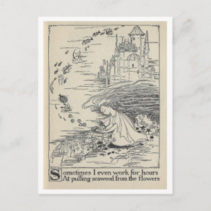 Illustration eines Vintage-Buchs: Mädchen mit Musc Postkarte